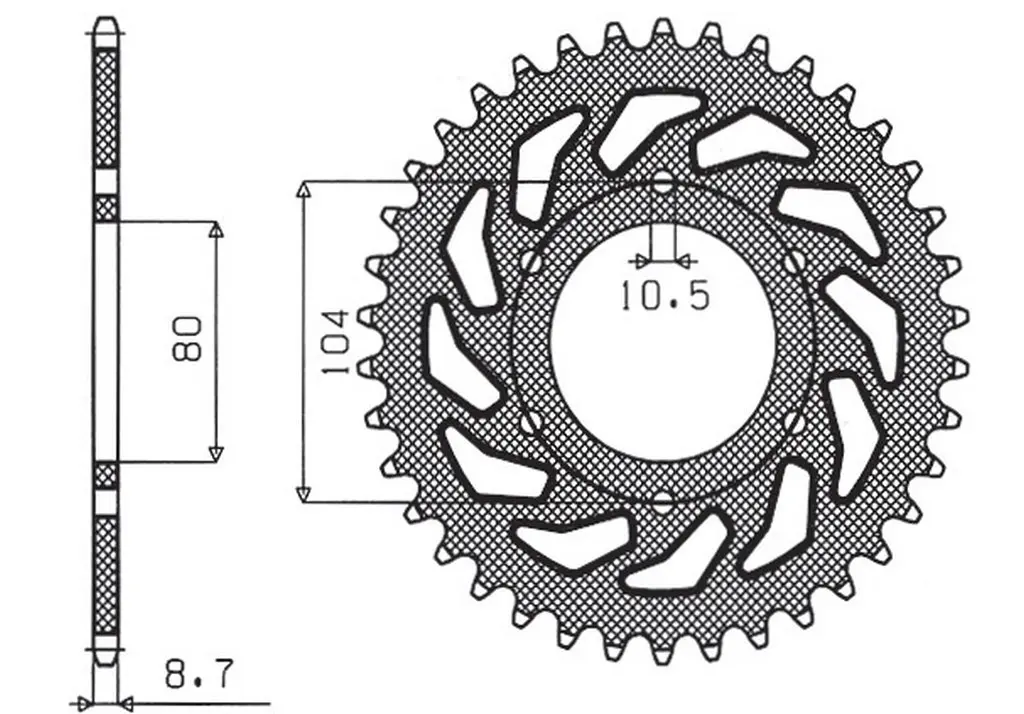 SUNSTAR rozeta zadní 501 33 KAWASAKI Z 750C '80-87, GPZ 1100 '81-85, GPZ 750 '83-89, GPZ 750 TURBO '82-87 (řetěz 630) (SUNSTAR rozeta zadní 501 33)
