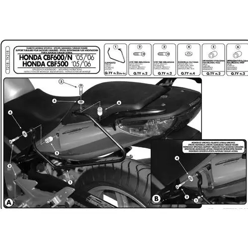 KAPPA nosič pod boční brašny HONDA CBF 500 04-12, CBF 600S/N 04-09, CBF 1000 06-09 (KAPPA nosič pod boční brašny HONDA CBF 500 04-12, CBF 600S/N)