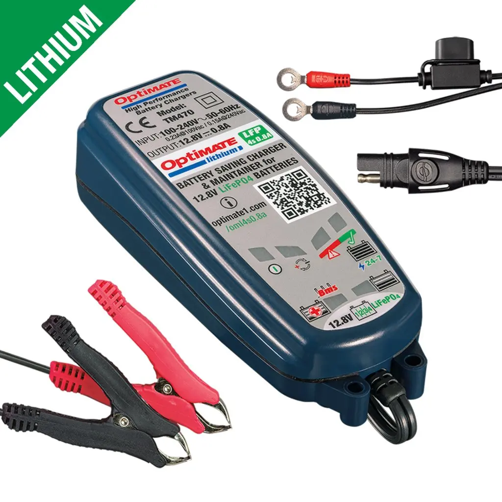 OPTImate nabíječka akumulátorů OPTImate LITHIUM 4S 12.8V / 13.2V 0.8A, 1-10AH, LIFEPO4 / LFP, SAE (EL) (24) (TM470) (OPTImate nabíječka akumulátorů)