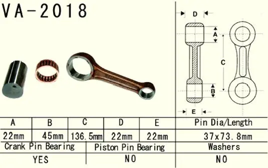 VESRAH ojnice YAMAHA YFM 660 (YFM660) RAPTOR '02-'05, GRIZZLY YFM 660 (YFM660) '02-'08 (VA2018) (MADE IN JAPAN) ( )