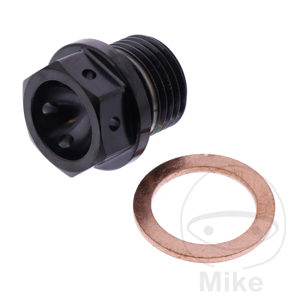 JMP šroub výpust oleje MAG BO M16X1.5MM 12MM TI černá BMW HP4 1000 ABS 12-16, HP4 1000 COMPETITION ABS 13-16, HP4 1000 RACE 17-20, M 1000 RR ABS DTC