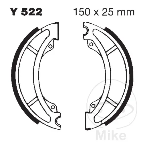 EBC brzdové čelisti bez pružiny EBC YAMAHA DT 250 MX 77-82, DT 400 MX 77-79, SR 250 80-94, XT 500 80-85