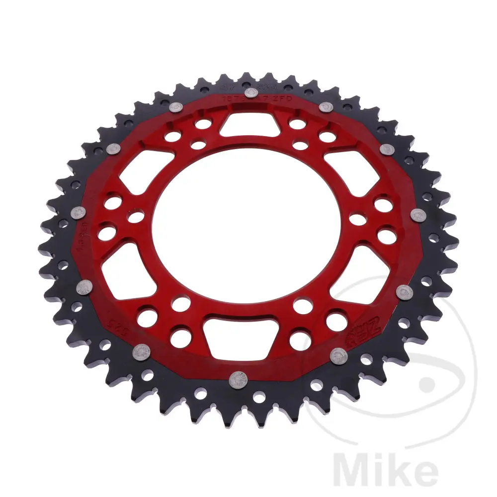 ZF Sprockets rozeta DUA 47Z pro řetěz 525 červená ZF vnitřní průměr 110 rozteč děr 130 SUZUKI GSX-R 600 11-17, GSX-R 600 UF 11-16, GSX-R 600 UE 11-13,