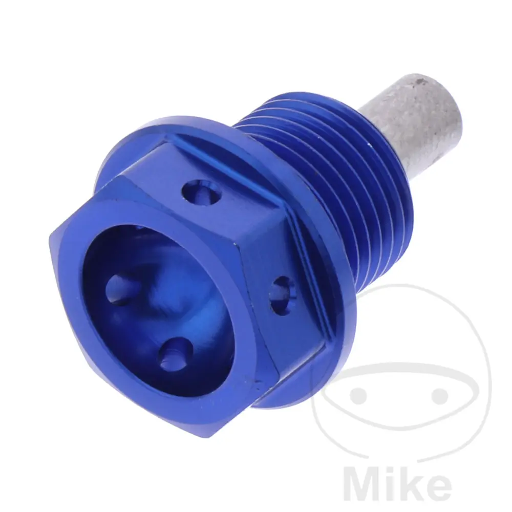 JMP šroub výpust oleje MAG BO M14X1.25 mm 12 mm Alu Racing modrá AJP PR7 650 18-20, PR7 650 EURO5 21-24, PR7 650 GOLD EDITION EURO5 24, CAGIVA