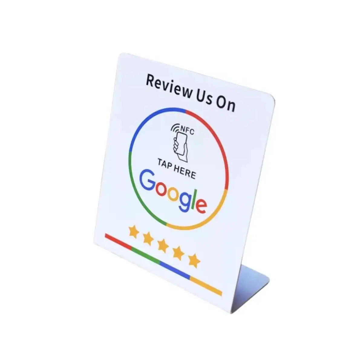 NFC stojánek NTAG213 140x120x1,5mm Google review bílý