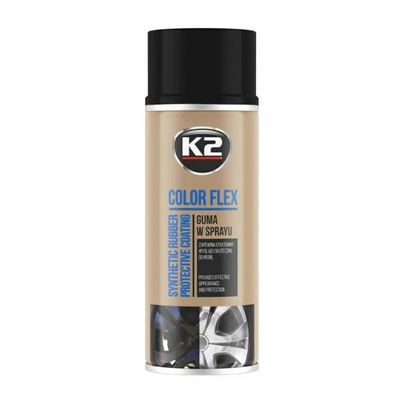 K2 COLOR FLEX 400 ml ČERNÁ LESKLÁ - ochranný nátěr ze syntetického kaučuku