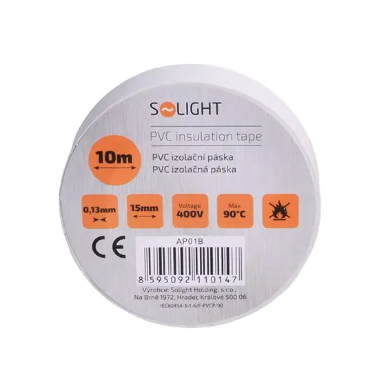 Elektrikářská páska PVC izolační 15 mm x 10 m, bílá