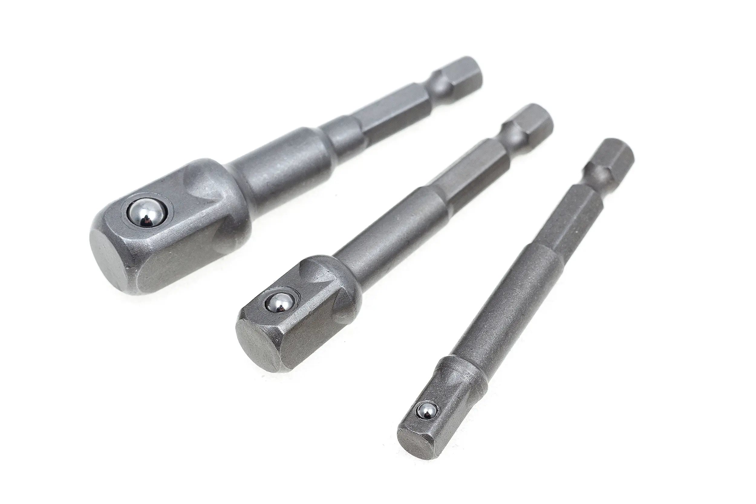 Adaptéry na gola hlavice do vrtačky, vel. 1/4", 3/8", 1/2", sada 3 ks - MAGG 080087