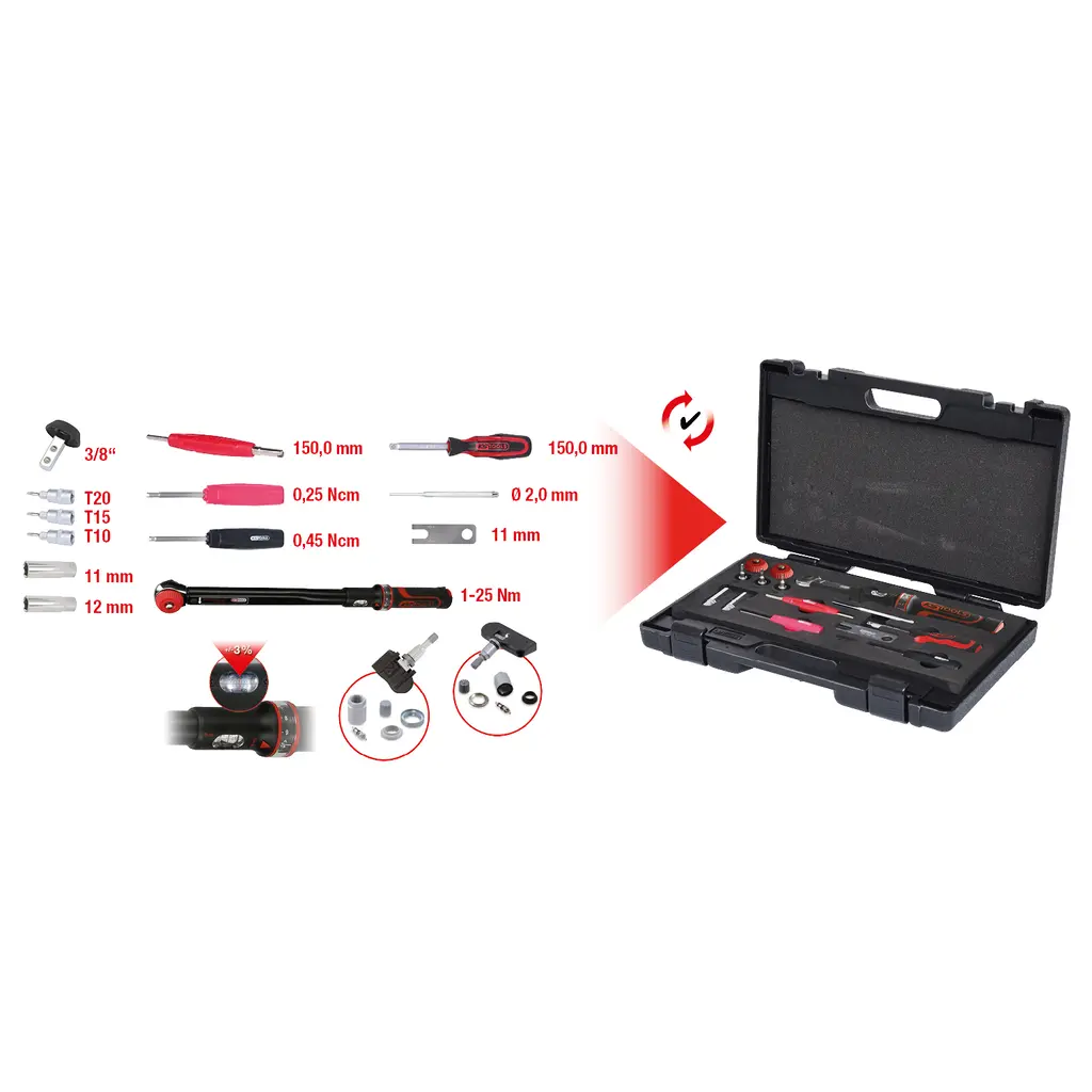 Sada nářadí, kontrolní systém-tlak v pneumatikách KS TOOLS 100.1180
