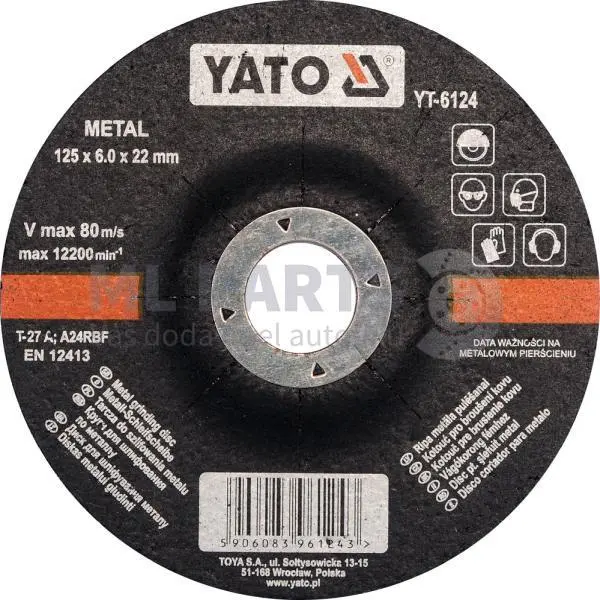 tarcza wypukła do szlif. metal tarcza wypukła do szlif. metalu 125x6,0