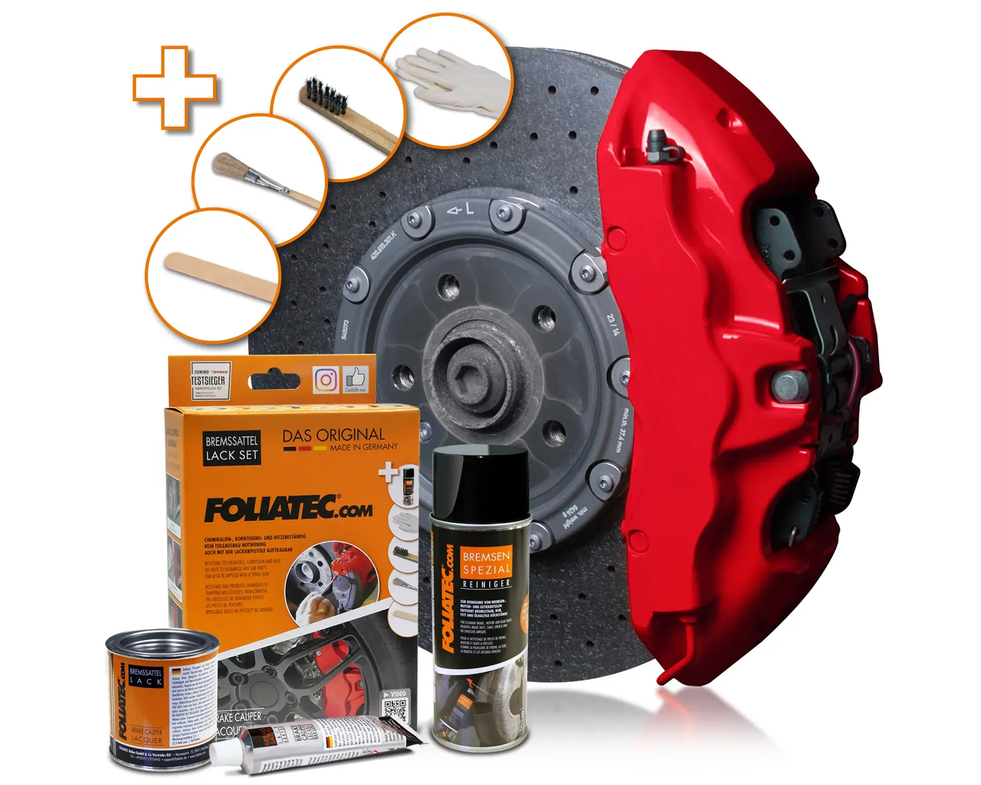 Foliatec Barva na brzdy, sada - Racing Rosso