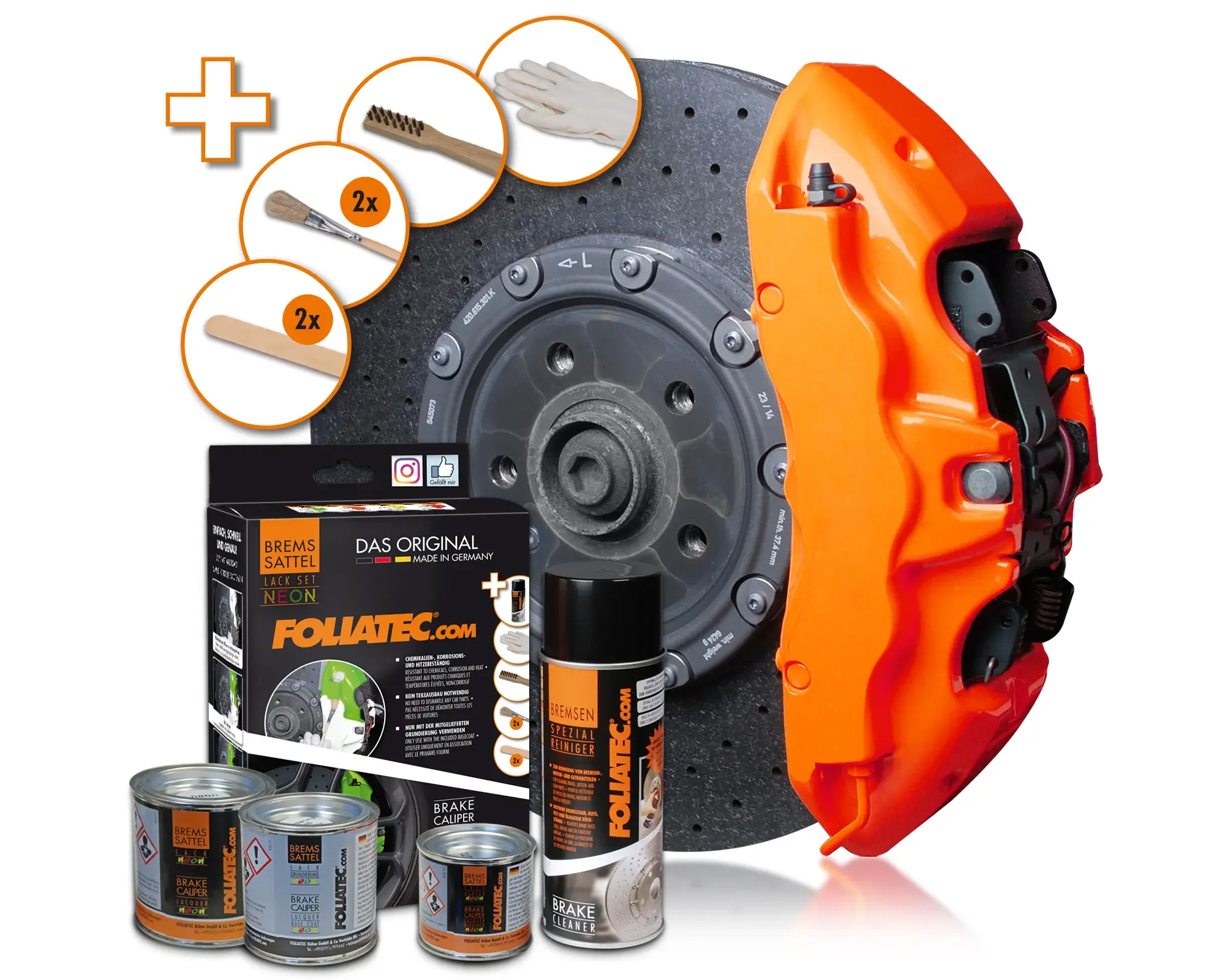 Foliatec Barva na brzdy, sada - NEON Orange
