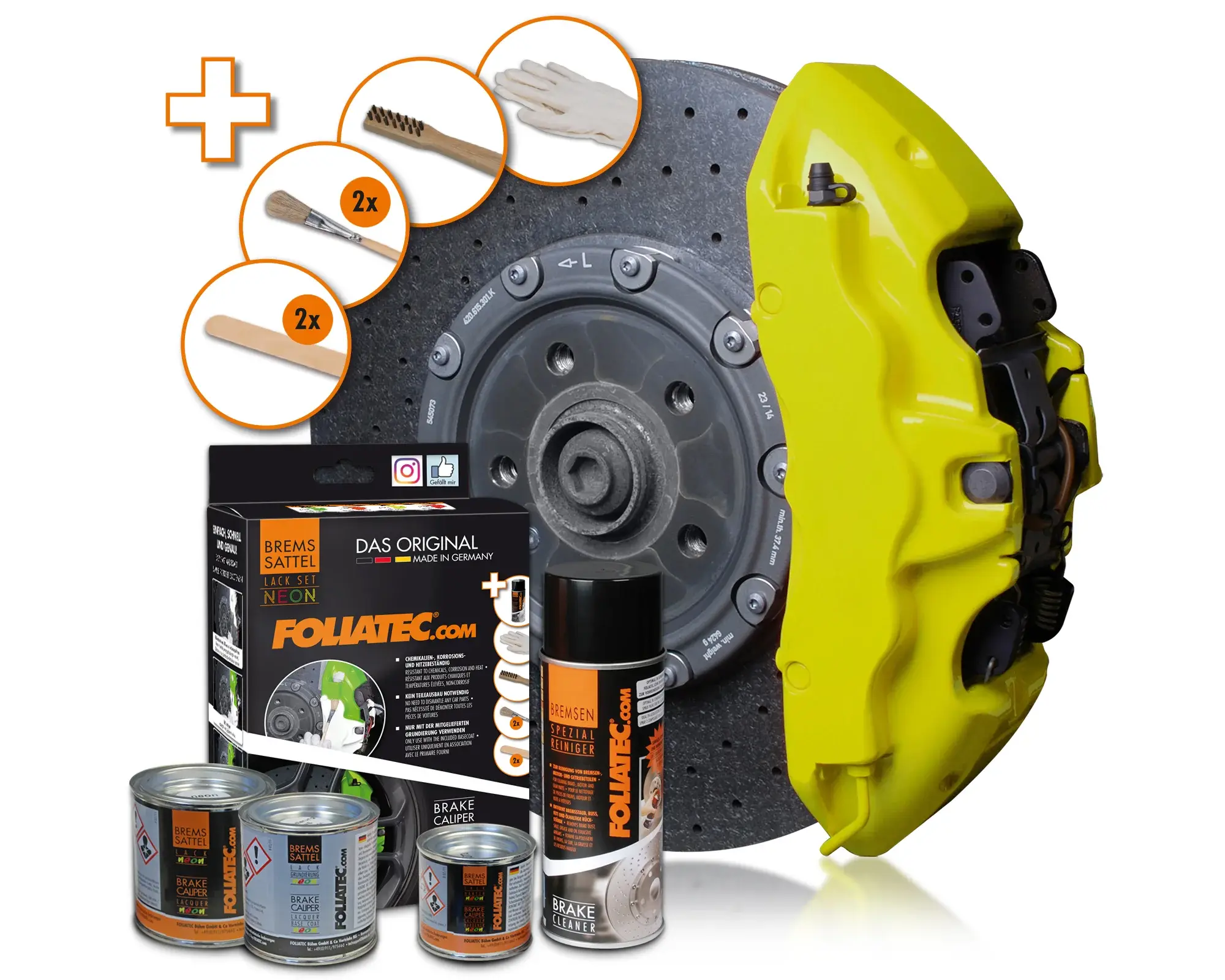 Foliatec Barva na brzdy, sada - NEON Yellow