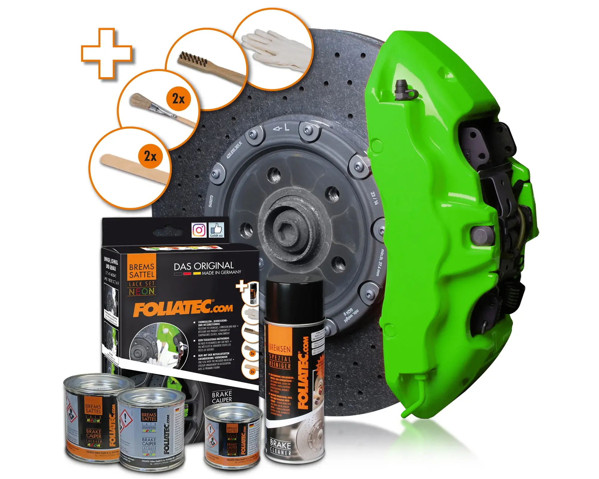 Foliatec Barva na brzdy, sada - NEON Green