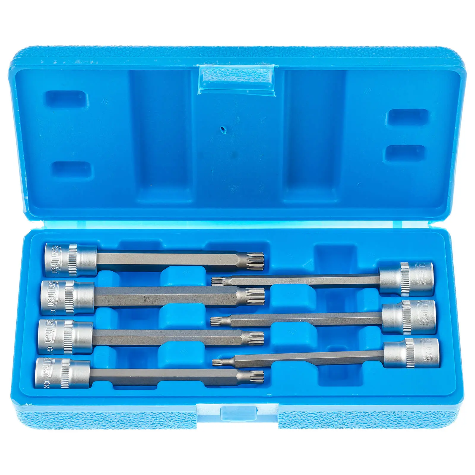 Zástrčné hlavice XZN 3/8”, rozměry M4-M10, prodloužené 110 mm, 7 ks - SATRA