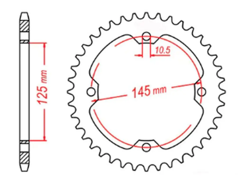MTX PARTS řetězové kolečko zadní 4588 38 YAMAHA YFZ 450R 09-19, YFM 250/350/450/700 RAPTOR (458838JT) (řetěz 520) - náhrada za JTR857.38 (JTR1857.38)
