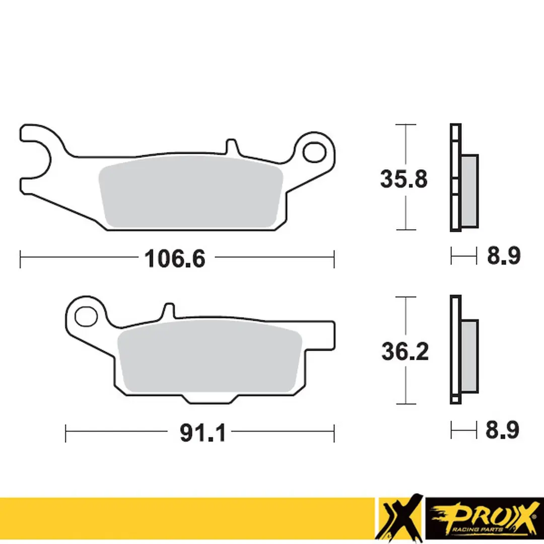 PROX brzdové destičky KH446 YAMAHA YFM 550 GRIZZLY 11-14, YFM 700 GRIZZLY 07-18 zadní pravé (PROX brzdové destičky KH446 YAMAHA YFM 550 GRIZZLY)