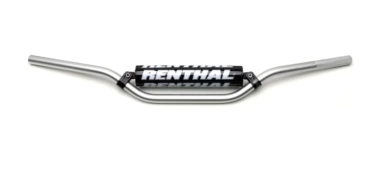 RENTHAL řidítka 7/8 (22mm) MX HANDLEBAR SILVER JIMMY BUTTON PADDED barva stříbrná s chráničem (RENTHAL řidítka 7/8 (22mm) MX HANDLEBAR SILVER JIMMY)