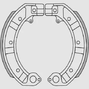 BRENTA brzdové čelisti PIAGGIO PK 50/125, PX 125/150/200, GS 160, SS 180/200, PE 200 (s plechy)(150x24mm) (FT 0128) (BRENTA brzdové čelisti PIAGGIO)