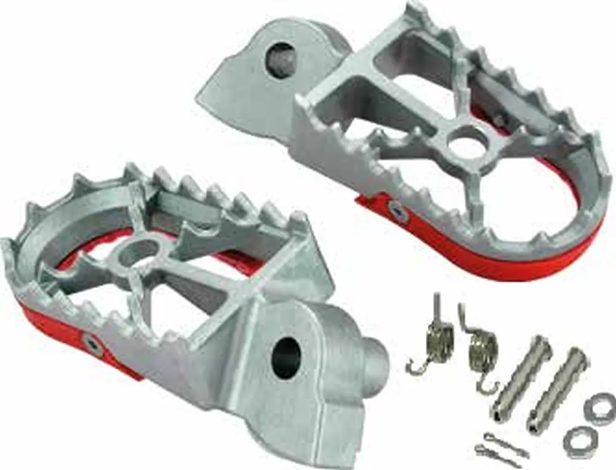 BUZZETTI stupačky řidiče HONDA CR 125/250R 02-08; CRF 250R/X 04-22; CRF 300L 21-23; CRF 450R/X 02-22; CRF 1000L 18-22 ( nerez v kompletu s montážní