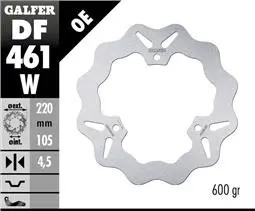 GALFER brzdový kotouč zadní YAMAHA MT-03 16-, YZF R3/R25 15- (220mm) WAVE ( )