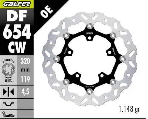 GALFER přední brzdový kotouč CF MOTO MT 450 24- (FLOATING) (320X119X4,5mm) ( )