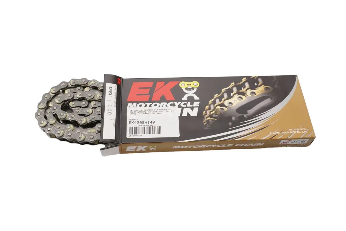 EK hnací řetěz EK420SH 140 MOTOCROSS barva přírodní (do 110 ccm) vyrobeno v Japonsku spona ( )
