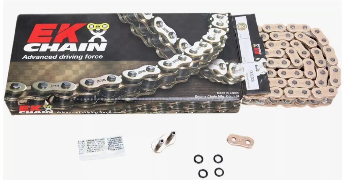 EK hnací řetěz ZVX3 ULTRA sport NX-RING 525ZVX3 120 článků (DO 1300ccm) vyrobeno v Japonsku nýtovací spojka ( )