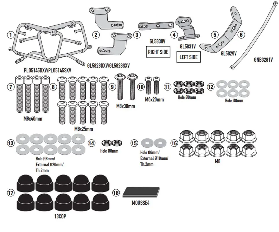 KAPPA boční nosič kufrů MONOKEY CAM SIDE BMW F 900 GS 24-, - pod kufry KFR KFORCE a KVG KVOYAGER ALU ( )