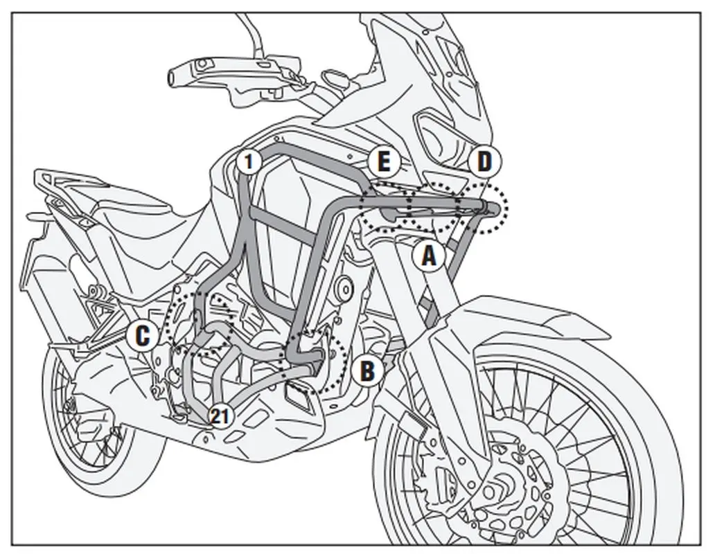 KAPPA padací rám horní HONDA CRF 1100 L AFRICA TWIN ADVENTURE SPORTS 24-25 černá ( )