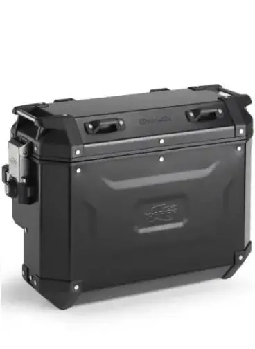KAPPA boční kufry 37L levý a 33L pravý zúžený MONOKEY CAM SIDE KVG37BL KVGS33BR KVOYAGER hliníkové barva černá anodizovaný BLACK LINE ( )