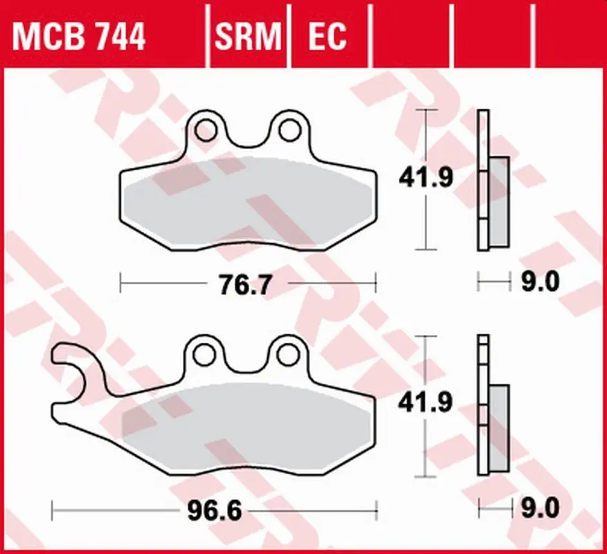 TRW ZF brzdové destičky KH353 ECO organické APRILIA SPORTCITY 2T 50 08-13, SPORTCITY 125 05-13, SR 125/300 10-, DERBI BOULEVARD 50/125 08-17, PEUGEOT