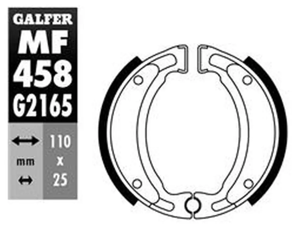 GALFER brzdové čelisti zadní SH503 (Y503) YAMAHA CYGNUS 125 95-02, NEOS 50 97-09, SR 125 82-02, TT 225 86-04, YFA 125 91-93, YFM 200 86-89, YFM