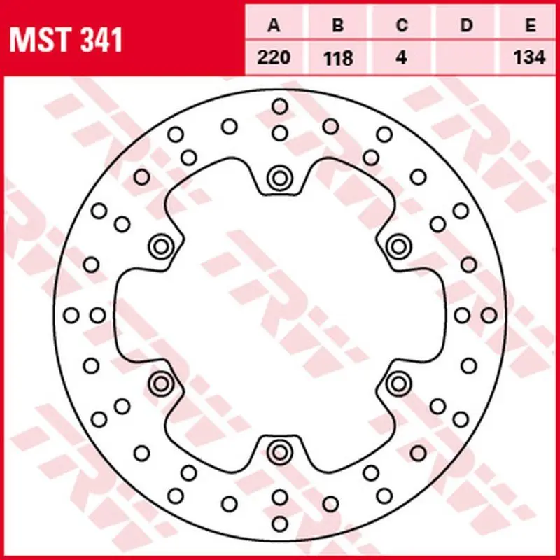 TRW ZF zadní brzdový kotouč KAWASAKI KLX 400R 03-06, SUZUKI DR 125SM 08-12, RM 125 89-98, RM 250 89-00, DR 250S 95-00, DR-Z 250 01-07, RM-X 250 89-95,
