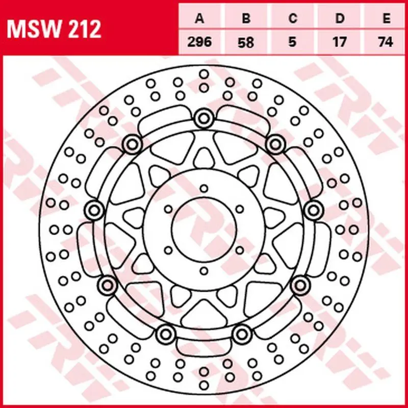 TRW ZF přední brzdový kotouč HONDA RS 125R 91-94, CB 250F HORNET 96-01, RS 250R 90-97, TSR 250 99-, CB 400N 82-85, CBR 400R/RR 86-87, CBR 600F 95-98,