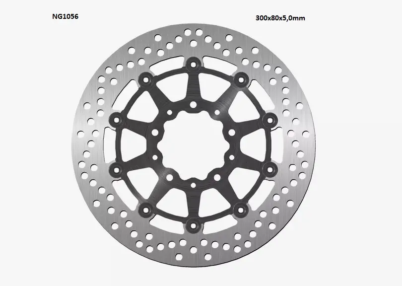 NG přední brzdový kotouč KAWASAKI ER6 F/N, ZX 10R 04-15, ZX6R 05-18, KLE 650 VERSYS 07-22, Z 750 (300X80X5mm) (5X10,5mm) plovoucí ( )
