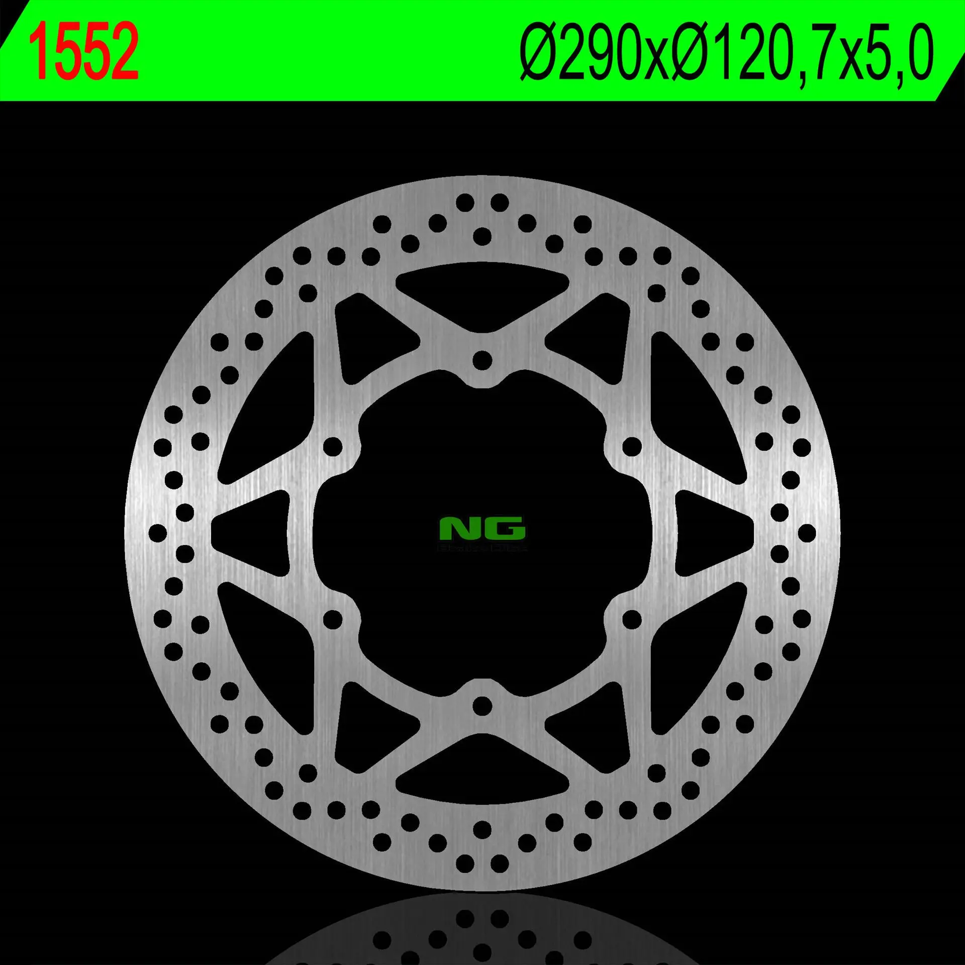 NG přední brzdový kotouč SUZUKI GW 250 INAZUMA 12-17 (290X120,7X5,0mm) (6X8,5mm) (NG přední brzdový kotouč SUZUKI GW 250 INAZUMA 12-17)