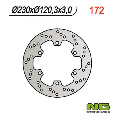 NG přední brzdový kotouč KAWASAKI KMX 125 (86-03) (230X120X4) 6 otvorů průměr 10,5 ( )