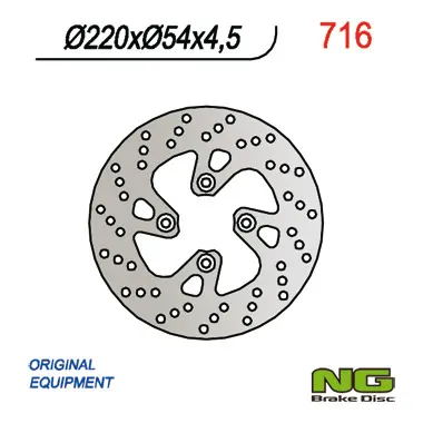 NG brzdový kotouč přední YAMAHA MAJESTY 125 98-09, MBK 125/150/180 (220X54X4,5) (4X8,5mm) ( )