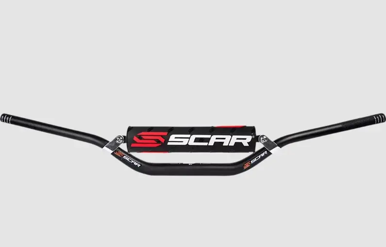 SCAR závodní řidítka 22,2mm MEDIUM MX style s příčkou a pěnou v sadě barva černá ( )