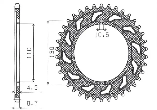 SUNSTAR řetězové kolečko zadní 241 43 YAMAHA R1 '98-'03 (JTR479.43) (ŘETĚZ 530) (24143JT) (SUNSTAR řetězové kolečko zadní 241 43 YAMAHA R1 '98-'03)