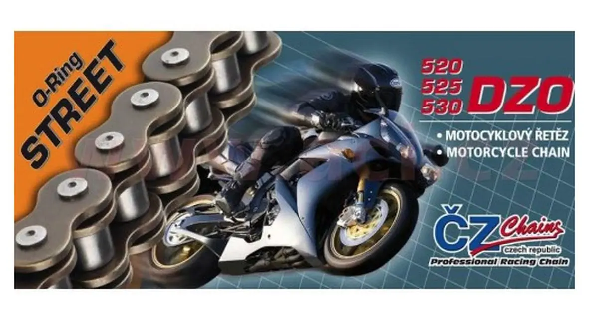 CZ hnací řetěz 520 DZO (116 článků) O-kroužek bronzový do 750 ccm (STREET) + spojka ( )