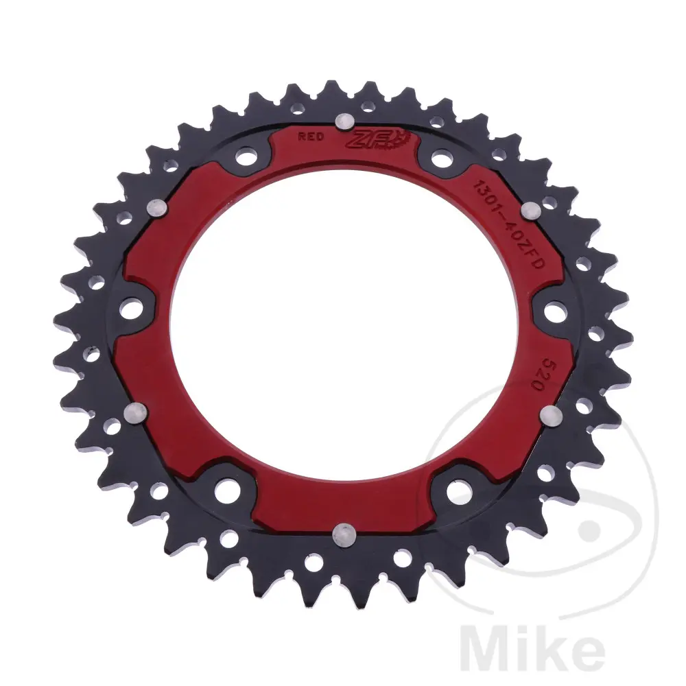 ZF Sprockets rozeta DUA 40Z pro řetěz 520 červená ZF vnitřní průměr 125 rozteč děr 153 HONDA CRF 300 L A ABS 21-25, CRF 300 LRA RALLY ABS 21-25 ( )