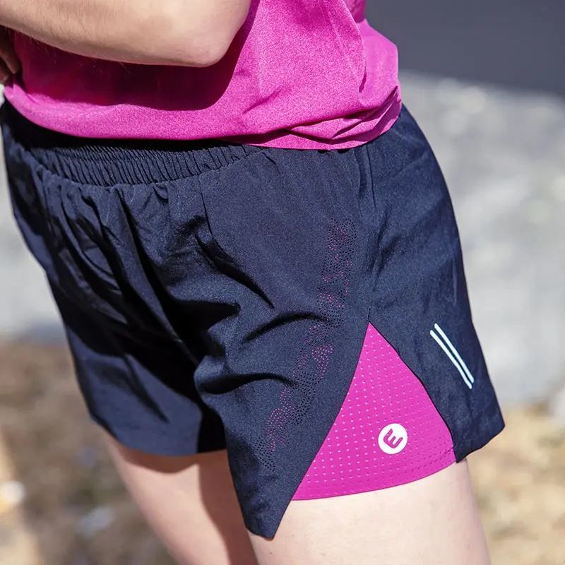 SLEVA-Dámské sportovní kraťasy CARRERA SHORTS 2v1 černá/višňová, M