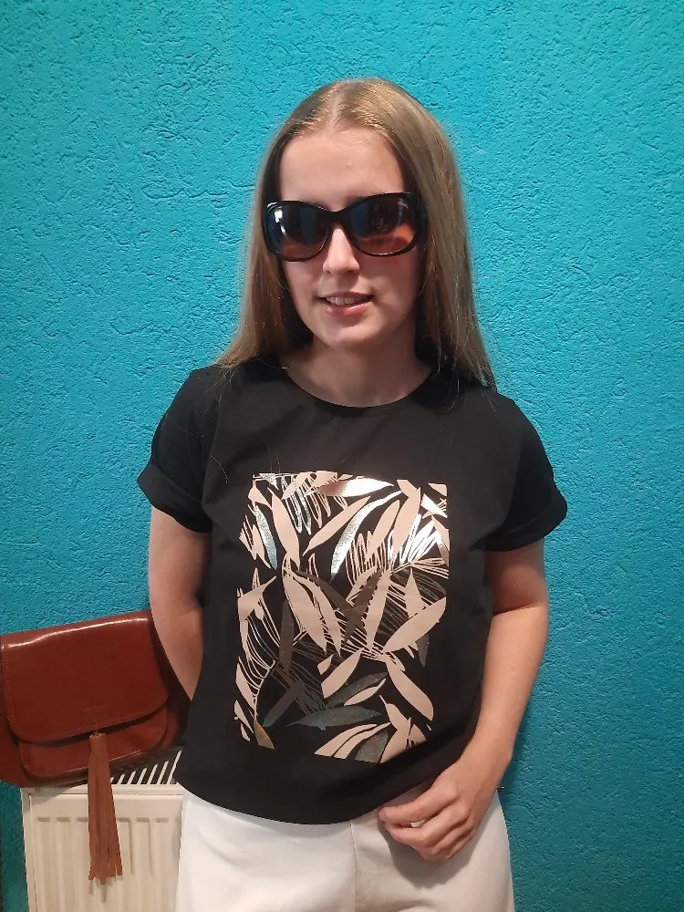 Dámské bavlněné tričko LaTynka 009 černé, S/M