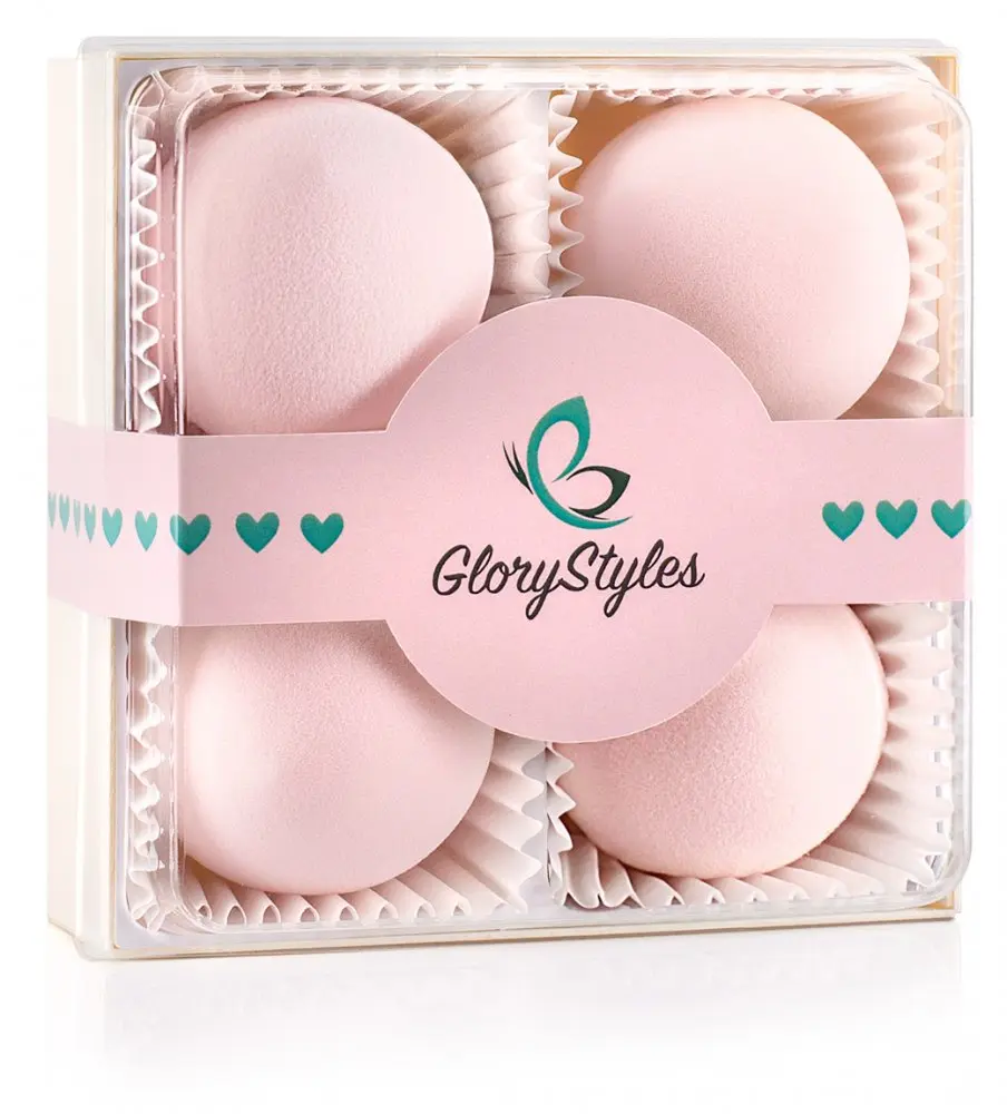 Sada houbiček na make-up GloryStyles - růžová