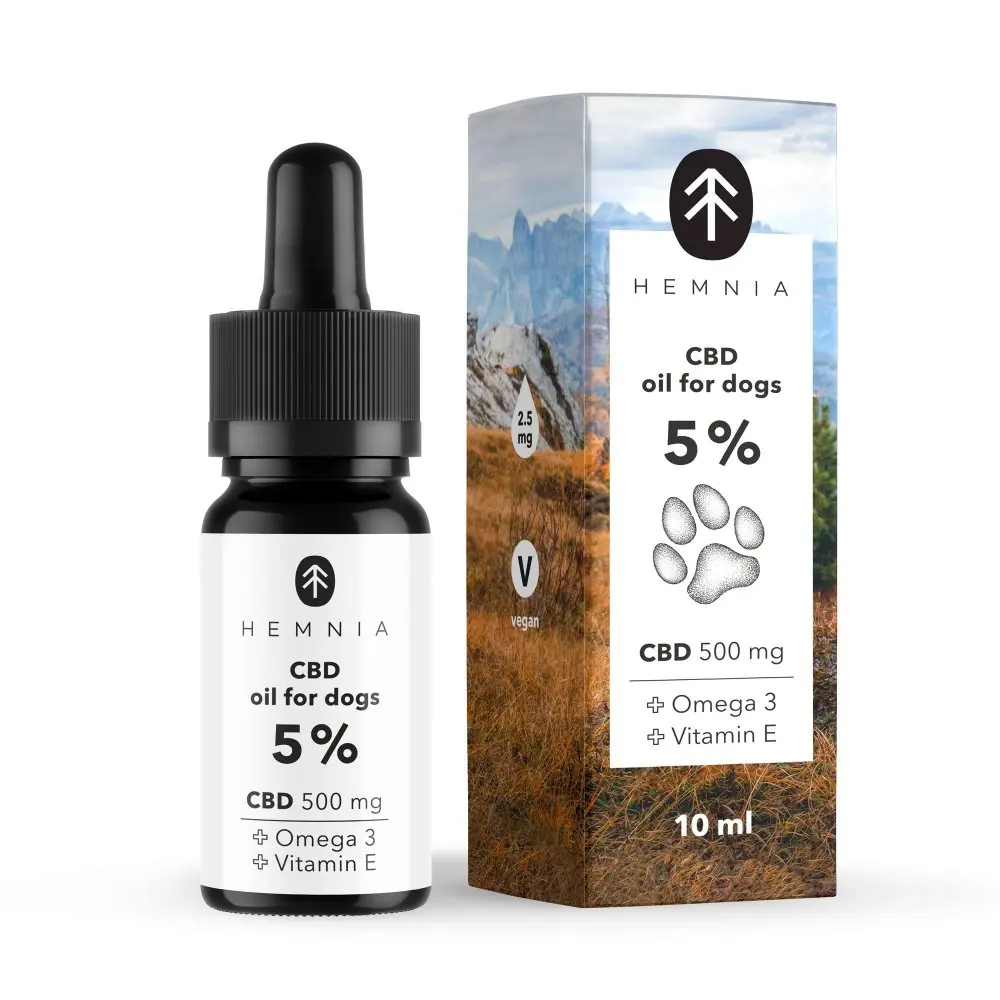 Hemnia CBD olej pro psy 5 %, 500 mg, 10 ml