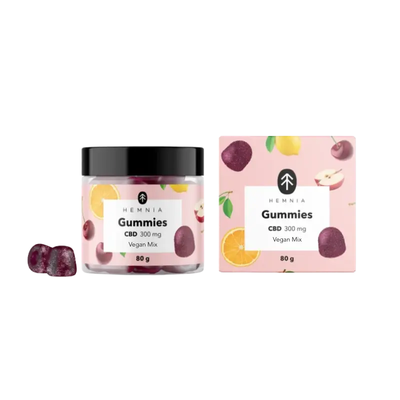 CBD Veganské gumové bonbóny, mix variant, 300 mg CBD, 30 ks x 10 mg, 80 g
