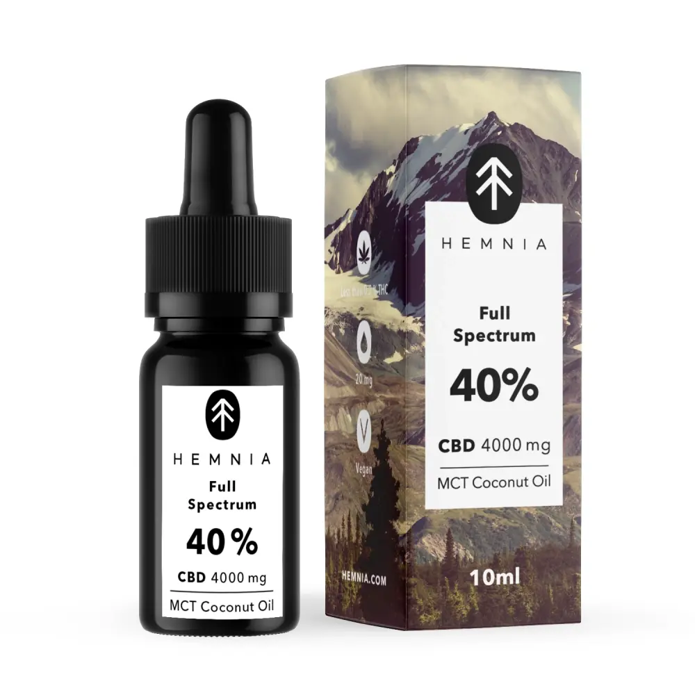Hemnia Full Spectrum CBD MCT kokosový olej 40%, 4000 mg, 10 ml