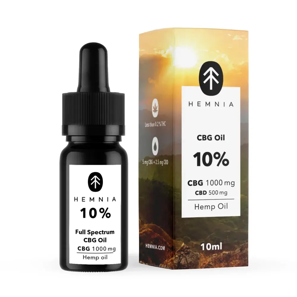 Hemnia plnospektrální Pain Relief CBG olej - 10 % CBG, 5 % CBD, 1000 mg, 10 ml